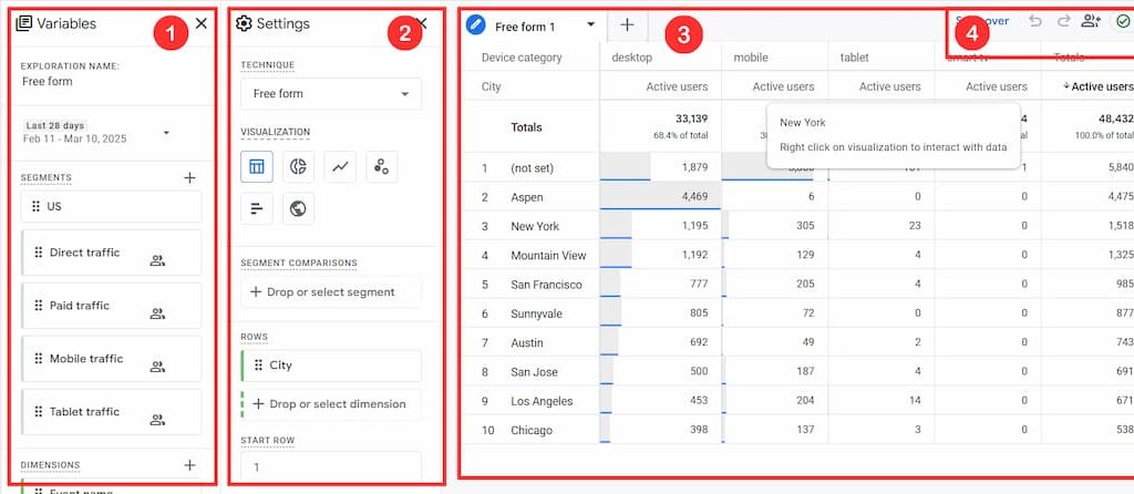 ga4-exploration-interface